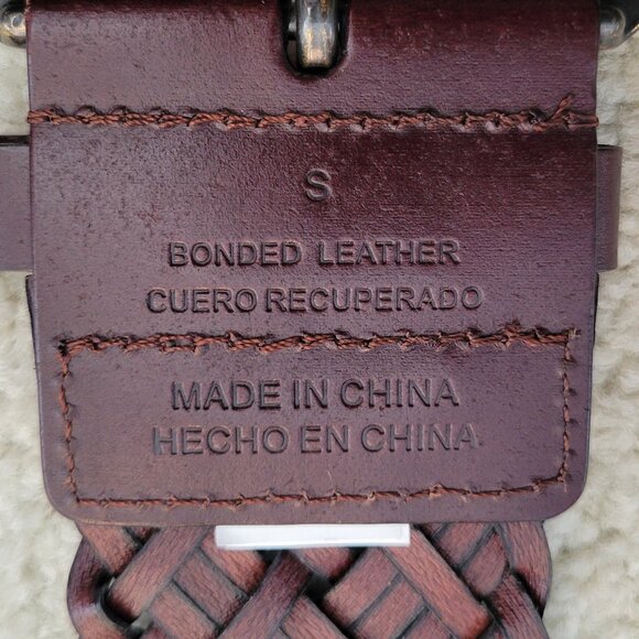 Dark Brown Leather Woven Braided Wide Western Rockabilly Belt NEW - Picture 7 of 12